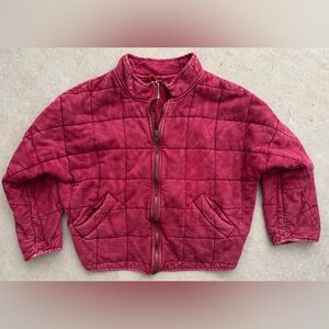 Free People Dolman Quilted Puffer Jacket - Deep Red